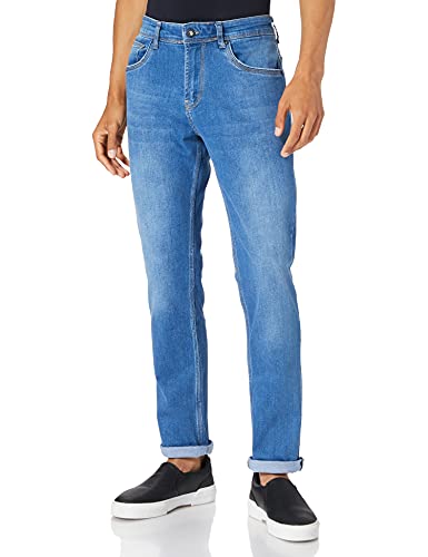 Rusty Neal Jeanshose Herren Jeans Slim Fit Stretch Streetwear Basics Jeans-Hose Stone-Washed Business-Freizeit 224, Farbe:Royal Blue - 4, Größe Jeans L32 + L34:32/32 von Rusty Neal