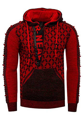 Rusty Neal Kapuzenpullover Herren Pullover einzigartigem Design Streetwear Strickpullover mit Zipper 362, Farbe:Anthrazit, Größe S-3XL:M von Rusty Neal