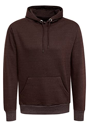 Rusty Neal Kapuzenpullover Herren Sweatshirt mit Kapuze Basic Regular Fit Stretch Baumwoll Pullover Hoodie Sweater 161, Größe 2XL, Farbe:Braun, XXL von Rusty Neal