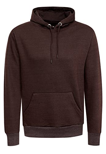 Rusty Neal Kapuzenpullover Herren Sweatshirt mit Kapuze Basic Regular Fit Stretch Baumwoll Pullover Hoodie Sweater 161, Größe S-6XL:M, Farbe:Braun von Rusty Neal
