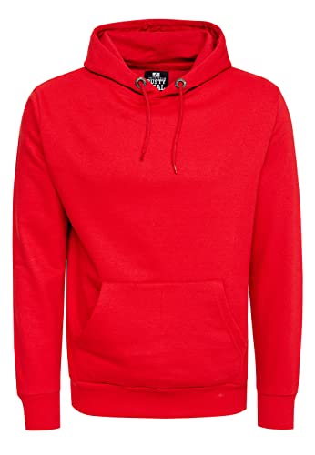 Rusty Neal Kapuzenpullover Herren Sweatshirt mit Kapuze Basic Regular Fit Stretch Baumwoll Pullover Hoodie Sweater 161, Größe S-6XL:S, Farbe:Rot von Rusty Neal