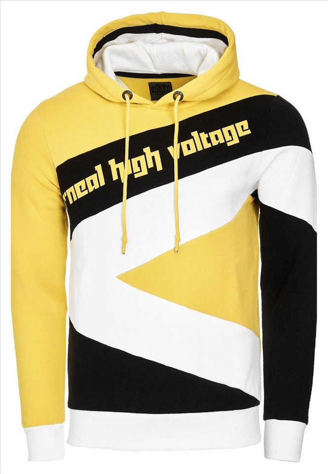 Rusty Neal Kapuzensweatshirt Color Block Sweater mit Schriftzug von Rusty Neal