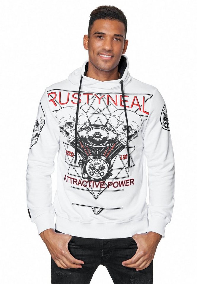 Rusty Neal Kapuzensweatshirt Rusty Neal Sweater mit rockigem Print von Rusty Neal