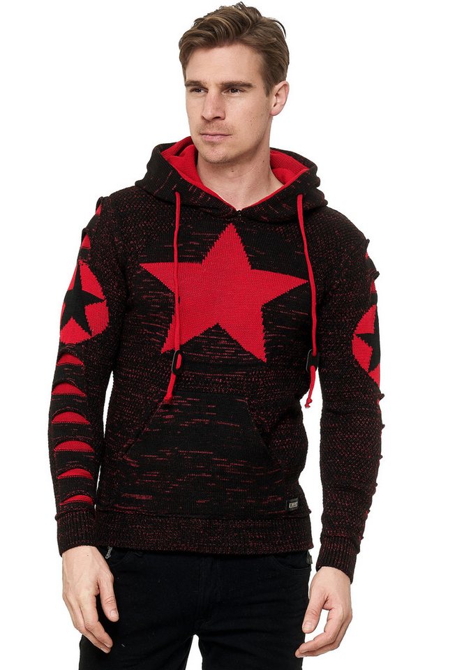 Rusty Neal Kapuzensweatshirt mit großem Stern-Design von Rusty Neal