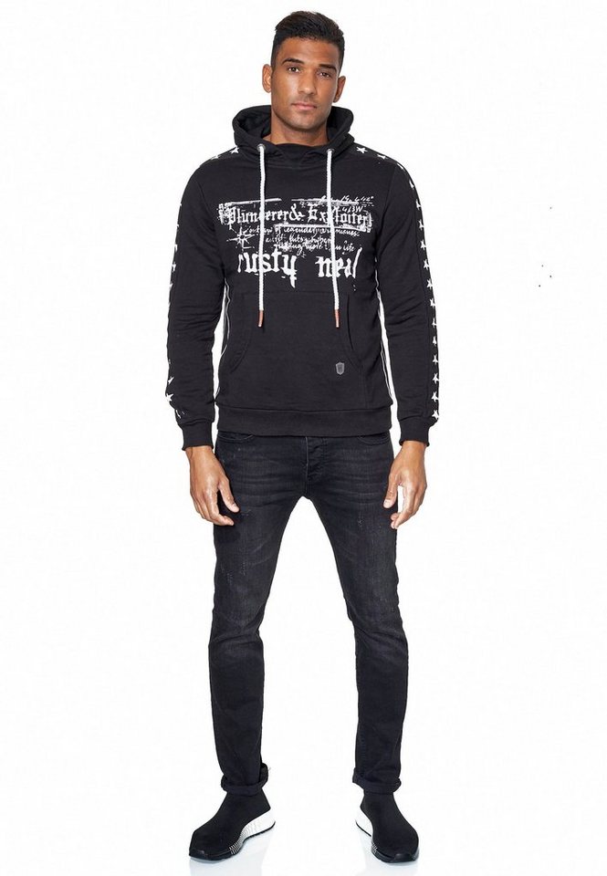 Rusty Neal Kapuzensweatshirt mit plakativem Frontprint von Rusty Neal