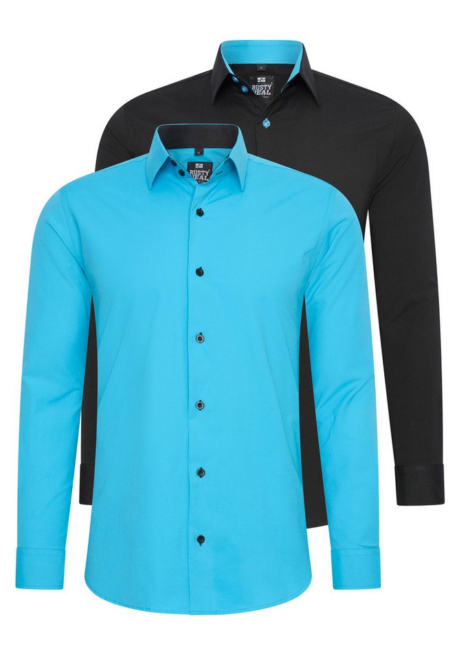 Rusty Neal Langarmhemd im Slim-Fit geschnitten von Rusty Neal