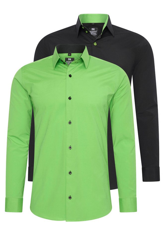 Rusty Neal Langarmhemd im Slim-Fit geschnitten von Rusty Neal