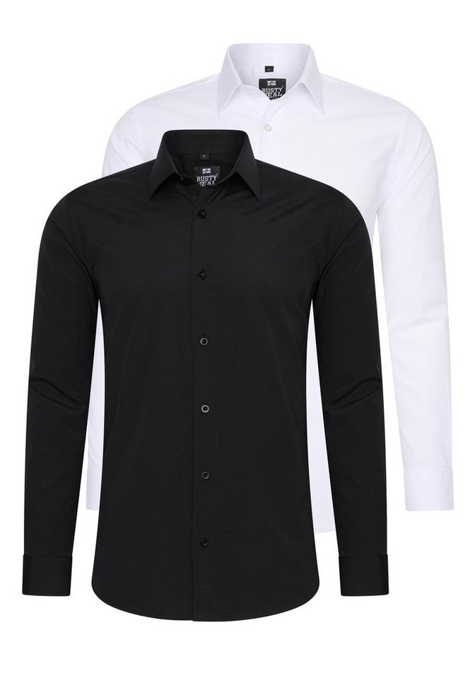 Rusty Neal Langarmhemd im Slim-Fit geschnitten von Rusty Neal
