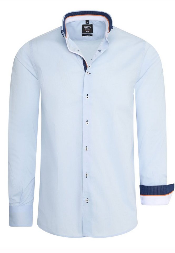 Rusty Neal Langarmhemd in figurbetontem Slim Fit-Schnitt von Rusty Neal