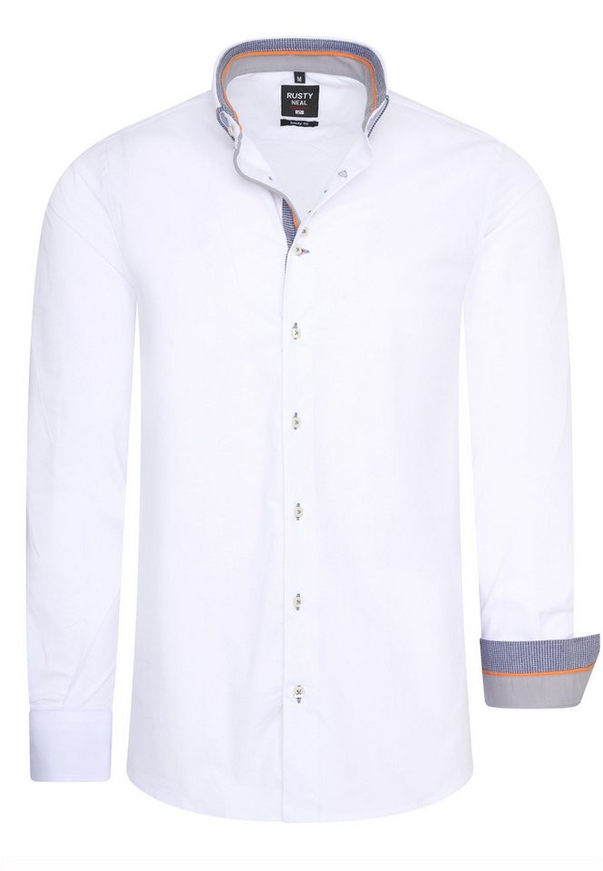 Rusty Neal Langarmhemd in figurbetontem Slim Fit-Schnitt von Rusty Neal