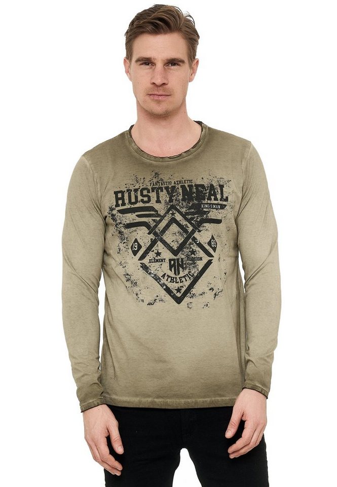 Rusty Neal Langarmshirt mit Front-Print von Rusty Neal