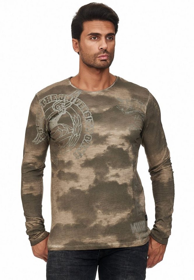 Rusty Neal Langarmshirt mit eindrucksvollem Print von Rusty Neal