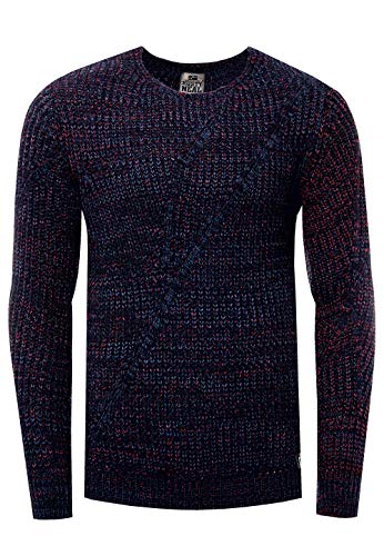 Rusty Neal Pullover Herren Strickpullover Casual Grobstrick Pulli Rundhals Langarm Streetwear Knitwear 365, Farbe:Marine, Größe S-3XL:L von Rusty Neal