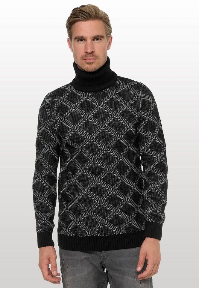 Rusty Neal Rollkragenpullover mit stylischem Karo-Muster von Rusty Neal