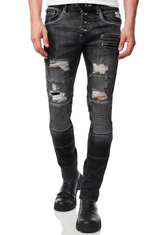 Rusty Neal Slim-fit-Jeans MISATO im modischen Used-Look von Rusty Neal