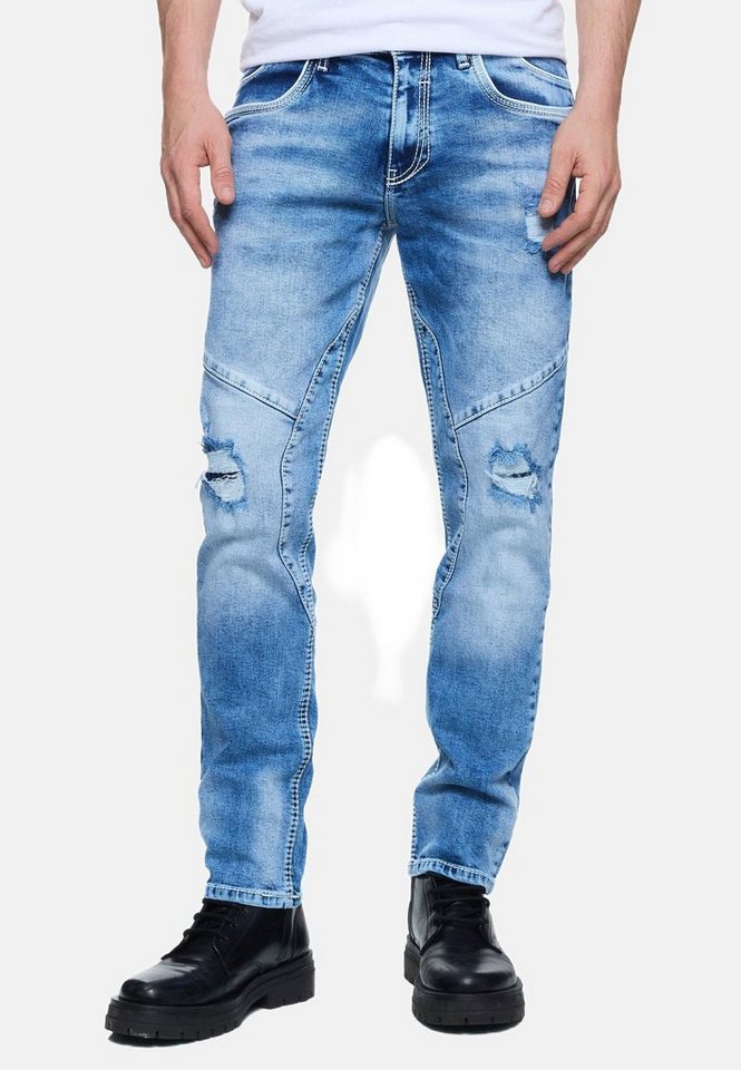 Rusty Neal Straight-Jeans NISHO mit trendigen Used-Details von Rusty Neal