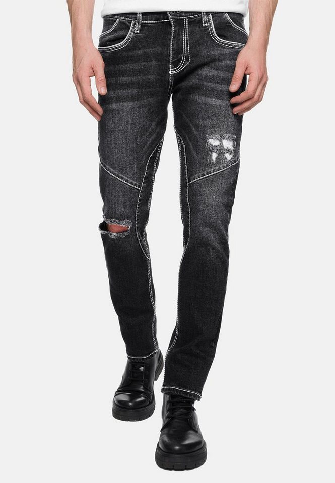 Rusty Neal Straight-Jeans NISHO mit trendigen Used-Details von Rusty Neal