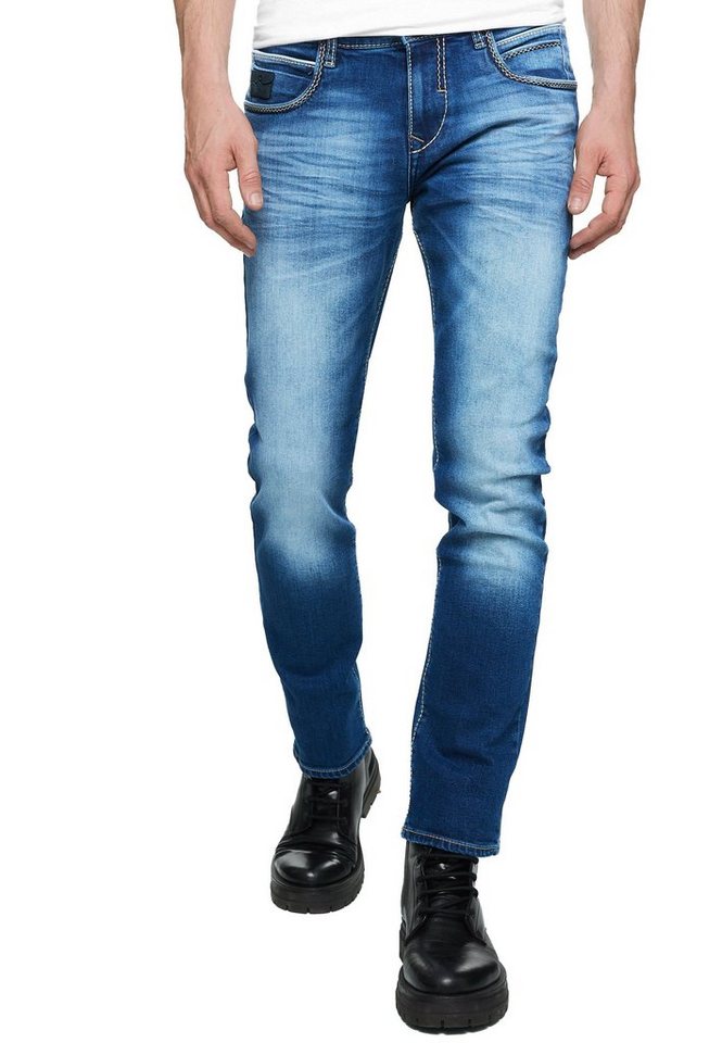 Rusty Neal Straight-Jeans TOYAMA mit coolen Kontrastnähten von Rusty Neal