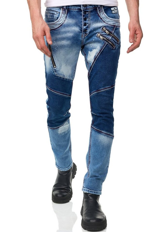 Rusty Neal Straight-Jeans URUMA mit trendigen Zierelementen von Rusty Neal