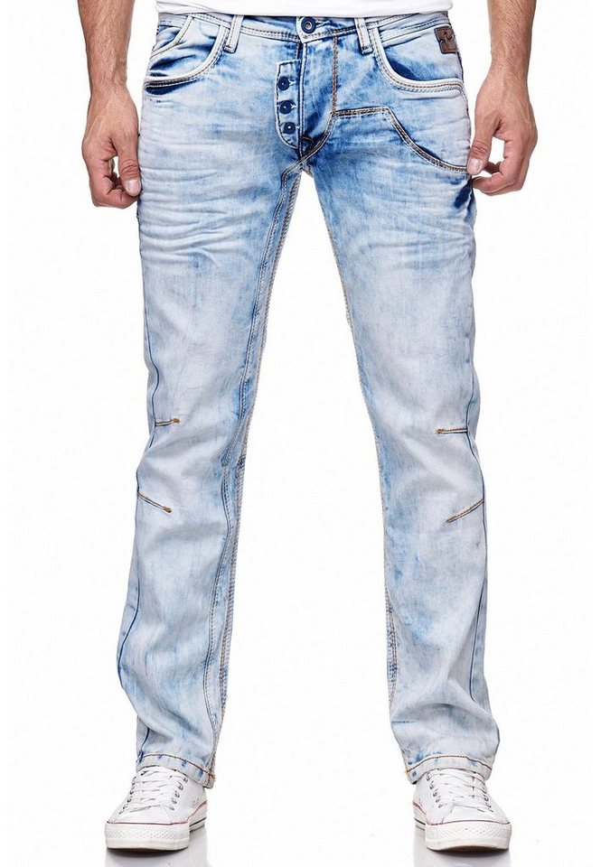 Rusty Neal Straight-Jeans im außergewöhnlichen Design von Rusty Neal