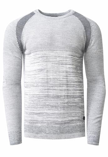 Rusty Neal Strick Pullover Rundhals Pulli Langarm Strickpullover Herren Feinstrick Sportiver-Strick-Pullover Freizeit-Pulli 417, Farbe:Grau, Größe S-3XL:L von Rusty Neal