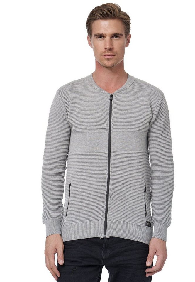 Rusty Neal Strickjacke im trendigen Ripp-Design von Rusty Neal
