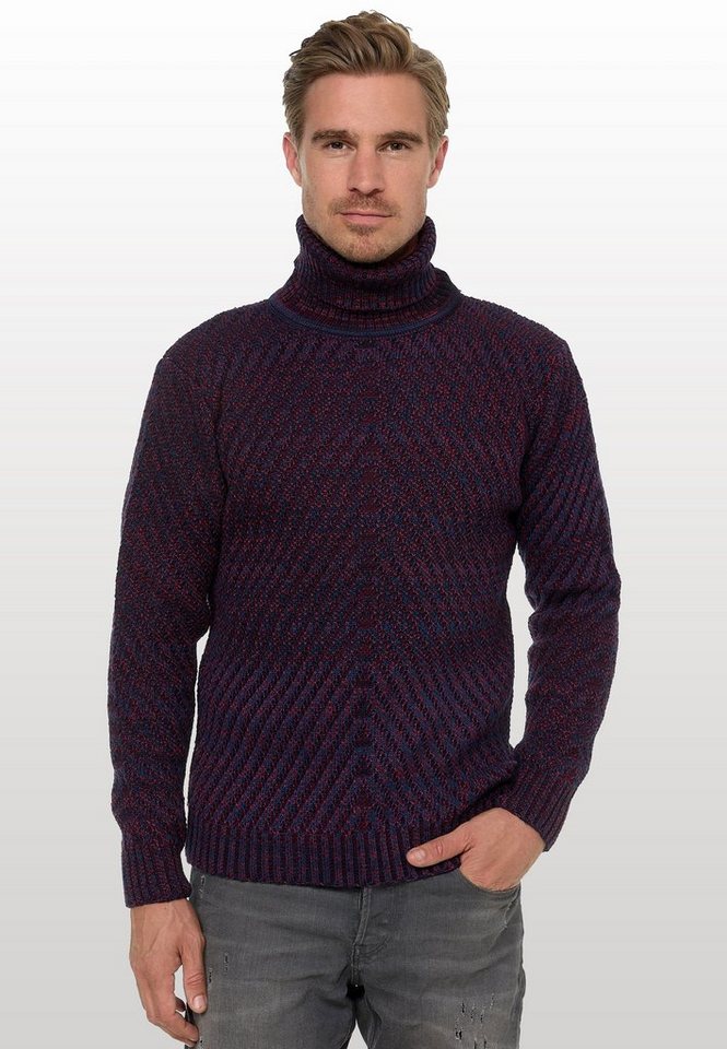 Rusty Neal Strickpullover im angesagten Kontrast-Design von Rusty Neal