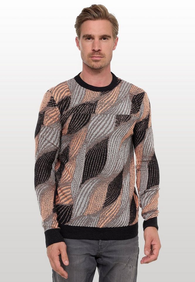 Rusty Neal Strickpullover im angesagten Wellen-Design von Rusty Neal