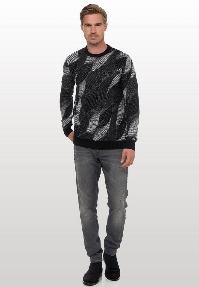 Rusty Neal Strickpullover im angesagten Wellen-Design von Rusty Neal