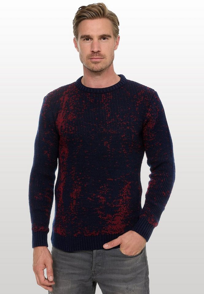 Rusty Neal Strickpullover im angesagten zweifarbigen Design von Rusty Neal
