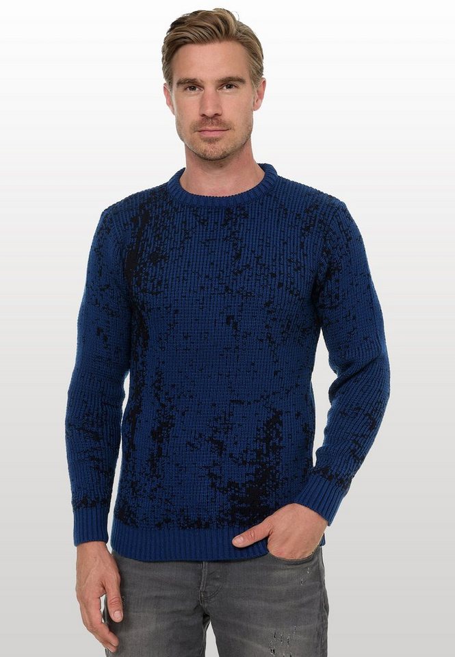 Rusty Neal Strickpullover im angesagten zweifarbigen Design von Rusty Neal