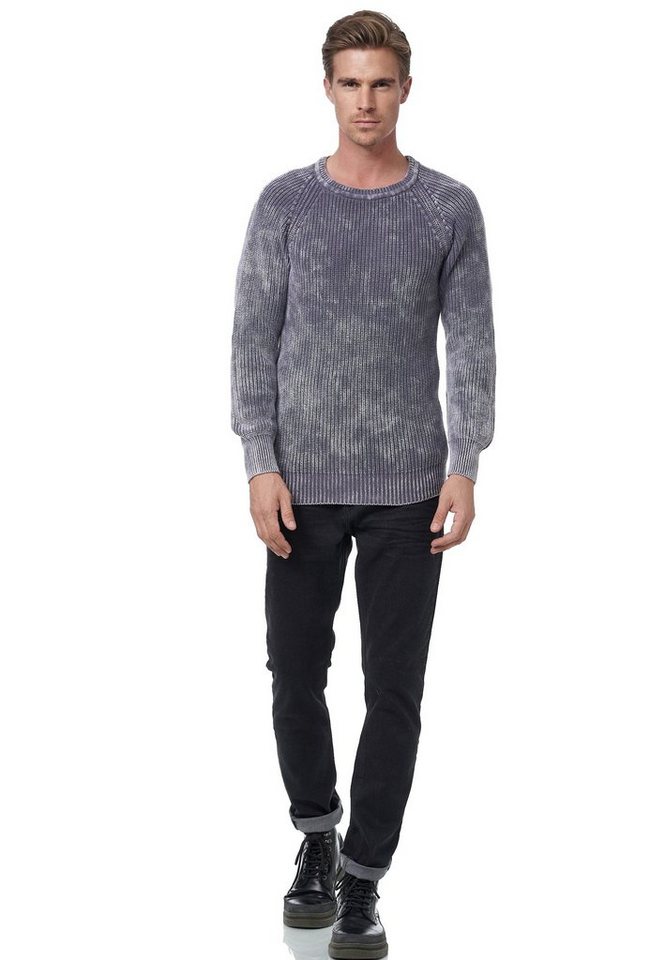 Rusty Neal Strickpullover im dezenten Batik-Design von Rusty Neal