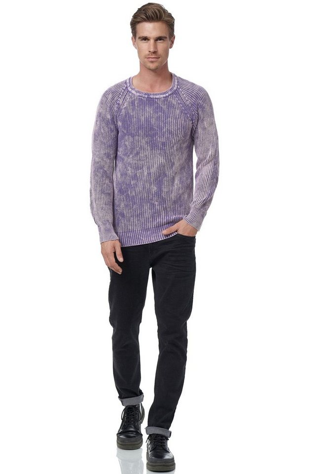 Rusty Neal Strickpullover im dezenten Batik-Design von Rusty Neal
