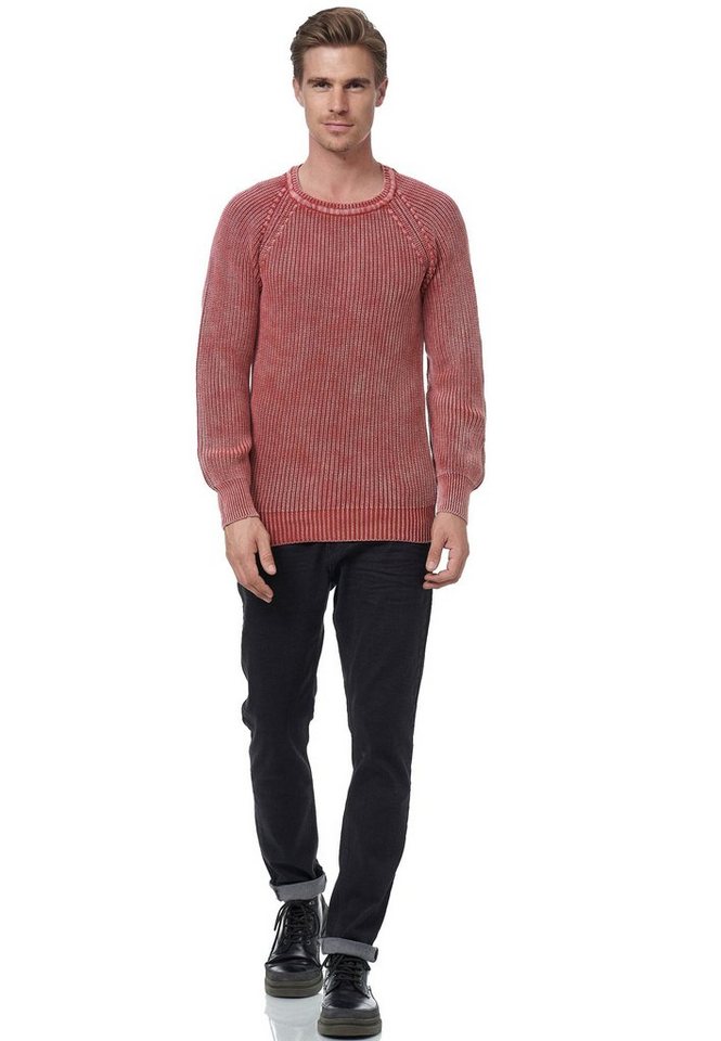 Rusty Neal Strickpullover im dezenten Batik-Design von Rusty Neal