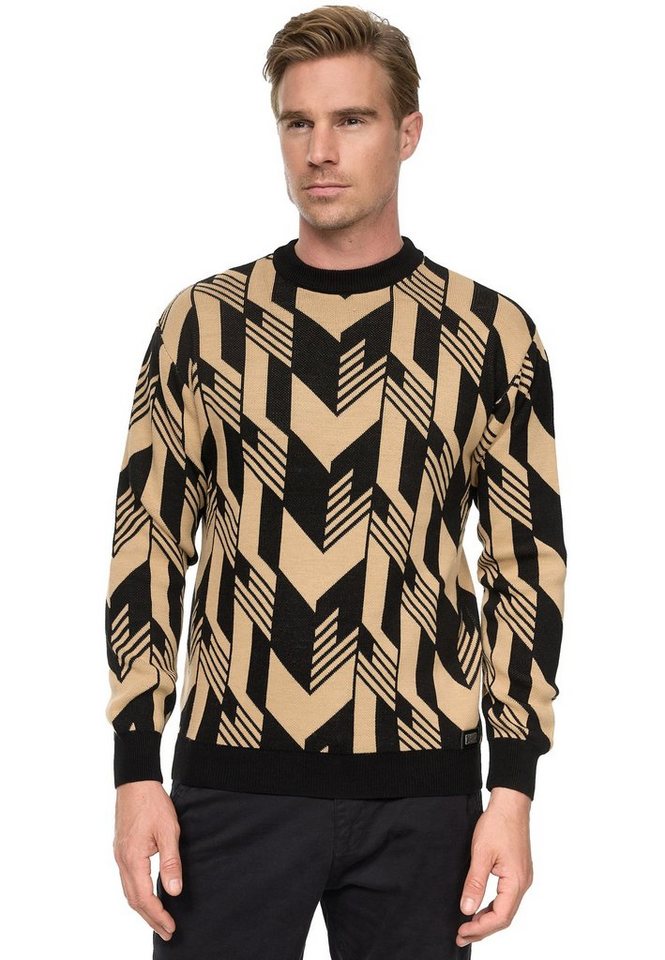 Rusty Neal Strickpullover in zweifarbigem Design von Rusty Neal