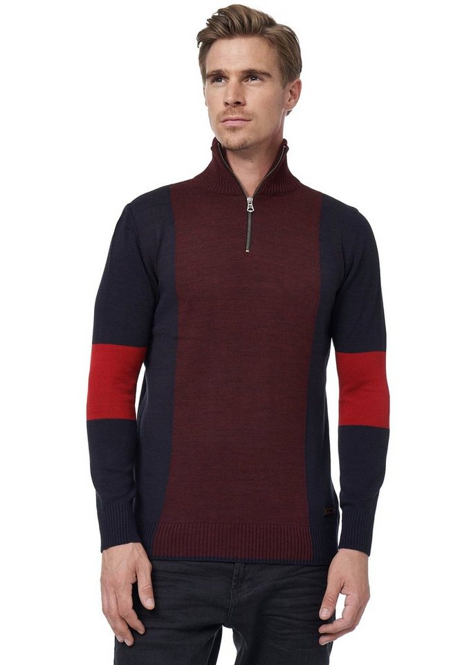 Rusty Neal Strickpullover mit bequemen Half-Zip von Rusty Neal