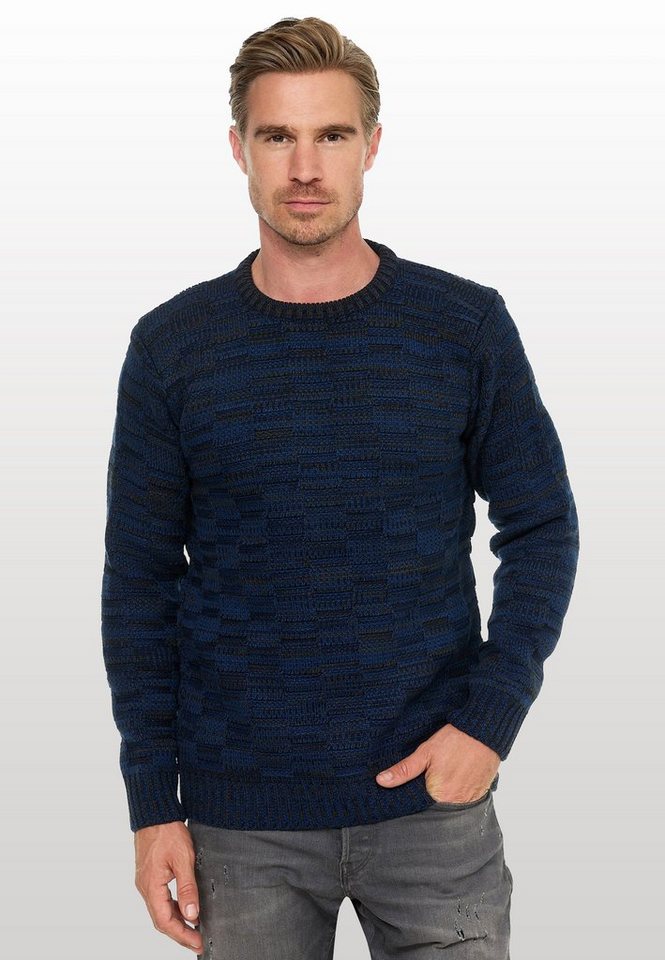 Rusty Neal Strickpullover mit dezenter Musterung und Strick-Design von Rusty Neal