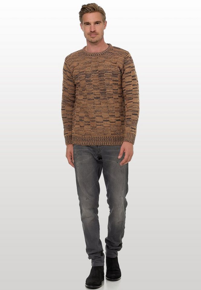 Rusty Neal Strickpullover mit dezenter Musterung und Strick-Design von Rusty Neal