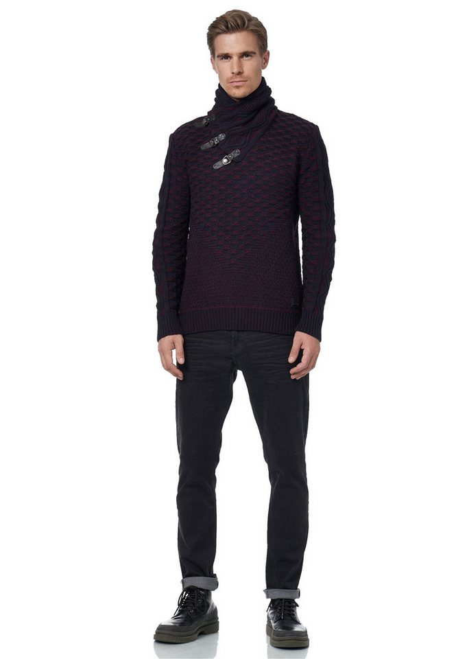 Rusty Neal Strickpullover mit extravagantem Schalkragen von Rusty Neal