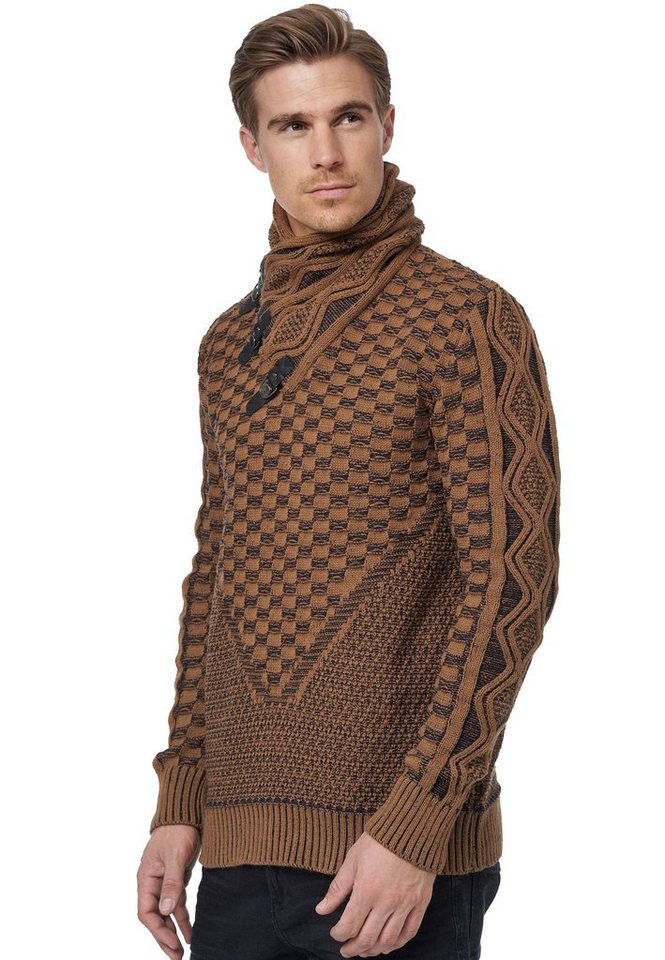 Rusty Neal Strickpullover mit extravagantem Schalkragen von Rusty Neal