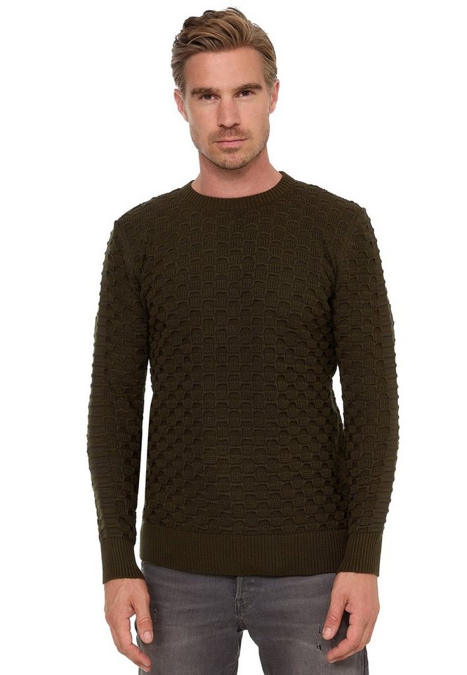 Rusty Neal Strickpullover mit modernem Strickmuster von Rusty Neal