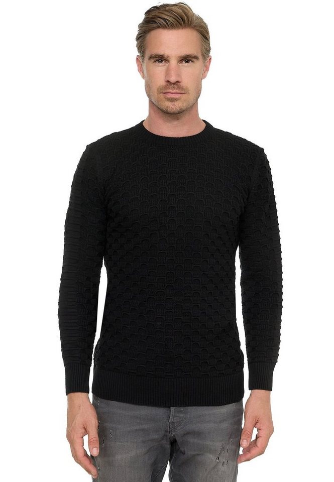 Rusty Neal Strickpullover mit modernem Strickmuster von Rusty Neal