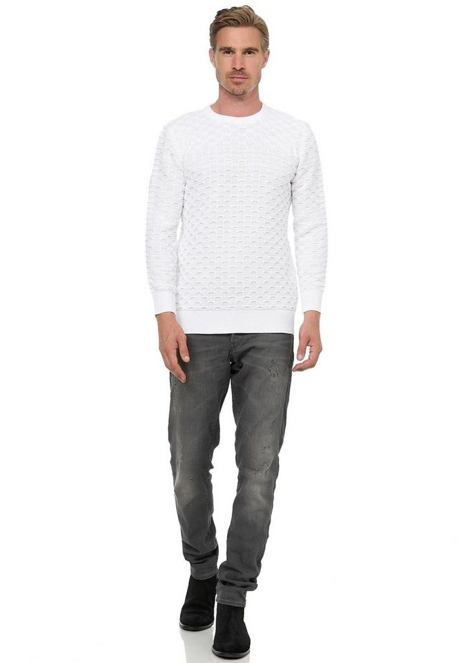 Rusty Neal Strickpullover mit modernem Strickmuster von Rusty Neal