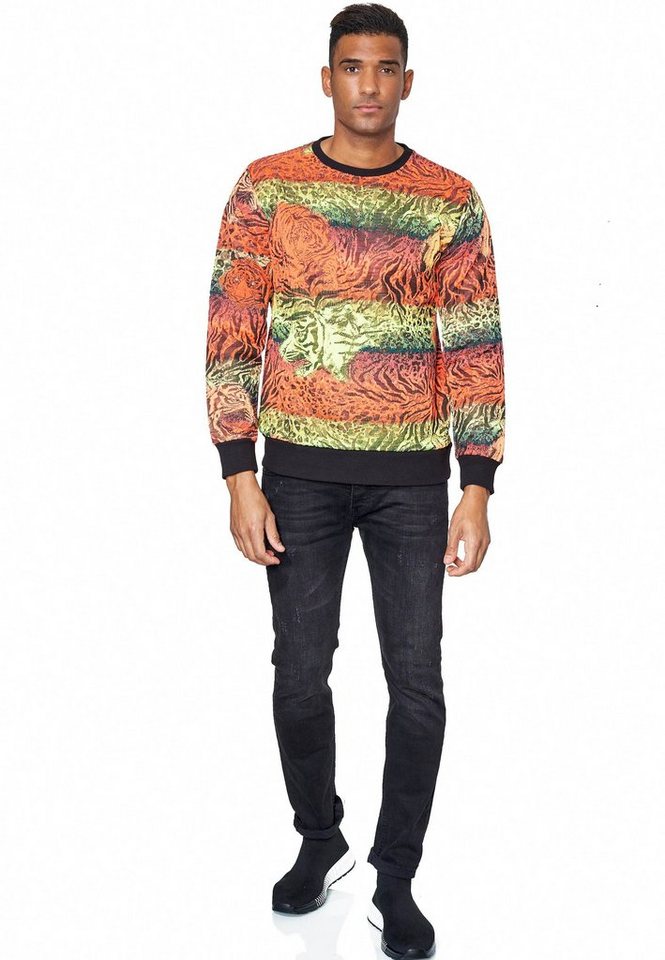 Rusty Neal Sweatshirt Rusty Neal Sweater im trendigen Tiger-Design von Rusty Neal