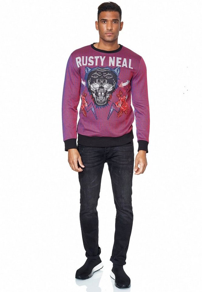 Rusty Neal Sweatshirt Rusty Neal Sweater mit außergewöhnlichem Print von Rusty Neal