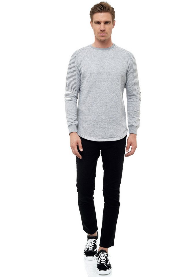 Rusty Neal Sweatshirt mit geripptem Ärmeldesign von Rusty Neal