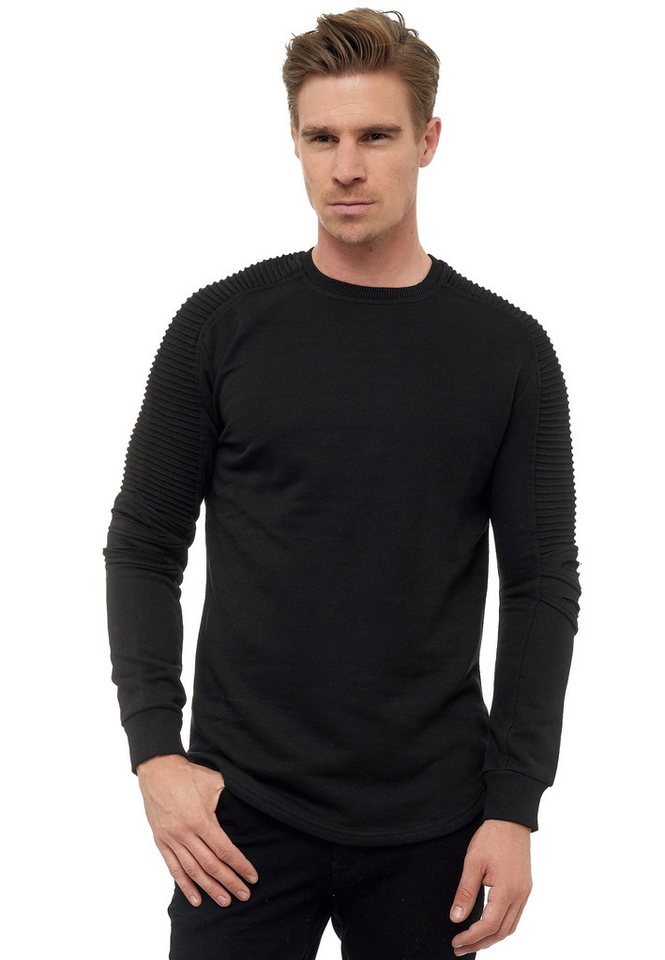 Rusty Neal Sweatshirt mit geripptem Ärmeldesign von Rusty Neal