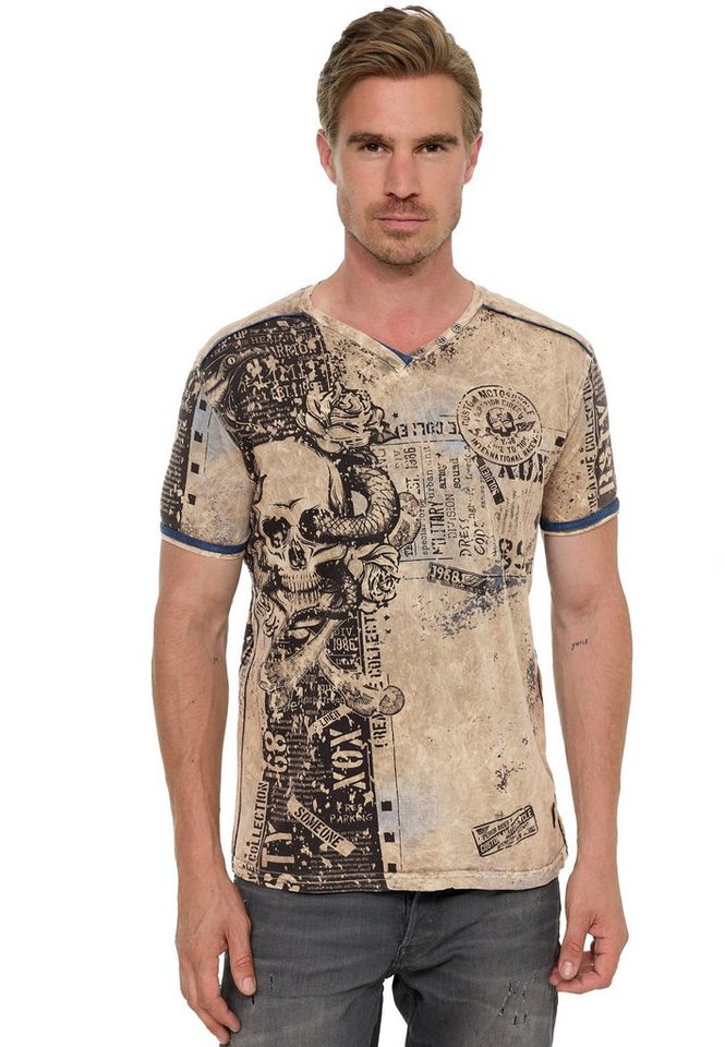 Rusty Neal T-Shirt Rusty Neal T-Shirt mit coolem Allover-Print von Rusty Neal