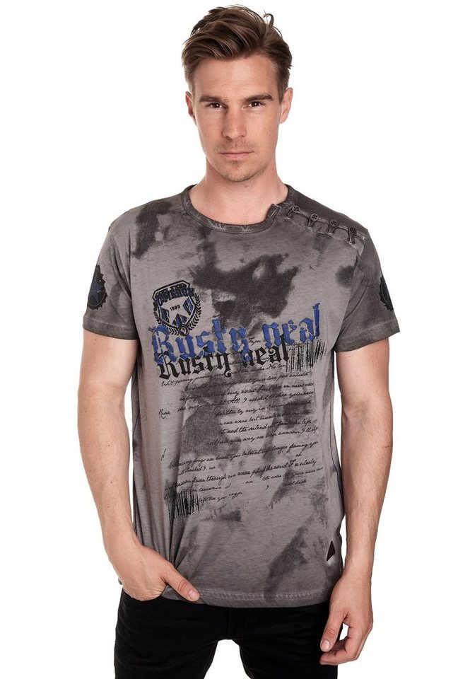 Rusty Neal T-Shirt in tollem Batik-Design von Rusty Neal