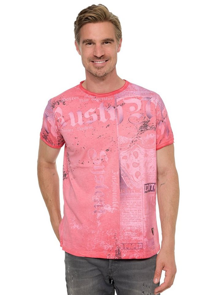 Rusty Neal T-Shirt mit Allover-Print im Used-Look von Rusty Neal